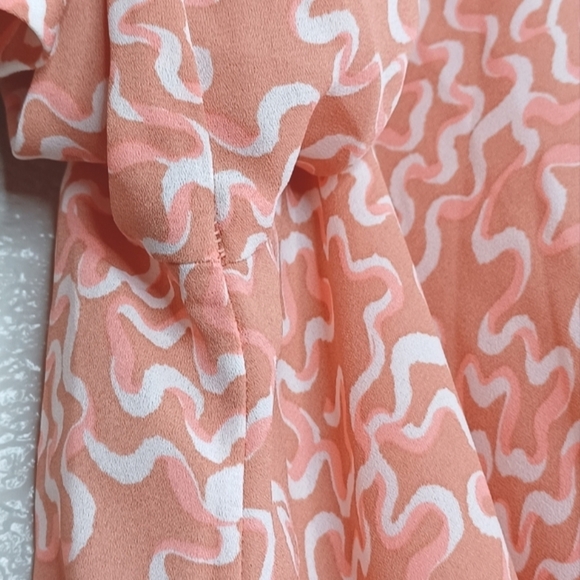 Halogen Abstract Print Sz 1X Wrap Long Sleeve Blouse - Picture 13 of 16